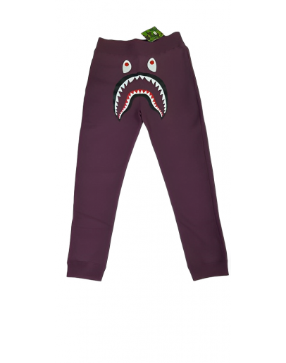 A bathingape burgundy sweat shark long pants