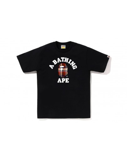 A BATHING APE COLLEGE CHECKERS BLACK/RED.