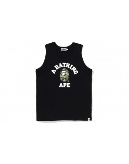 A BATHING APE TOP TANK CAMO ABC COLLEGE BLACK