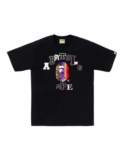 BAPE Fans Scarf College Tee Black