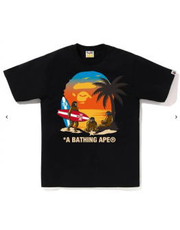 BAPE Sunset Beach Ape Head Tee Black