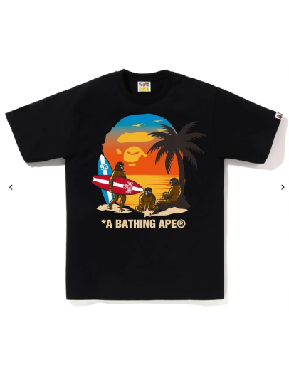 BAPE Sunset Beach Ape Head Tee Black