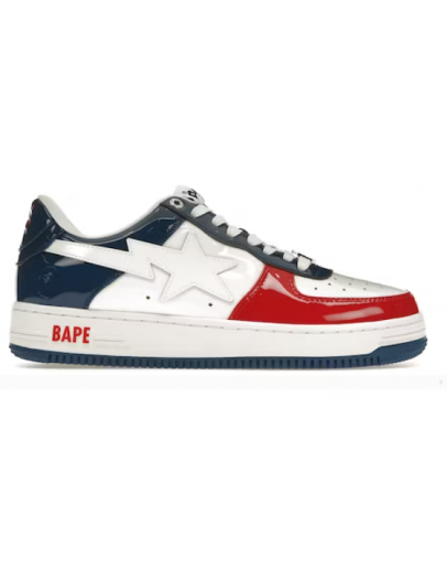 A Bathing Ape BapeSta White X Blue Shoes