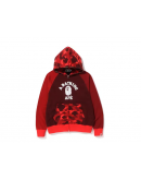 A bathingape college camo red relaxing fit fullzip hoodie