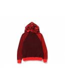 A bathingape college camo red relaxing fit fullzip hoodie