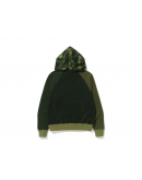 A bathingape college camo  relaxing fit green fullzip hoodie