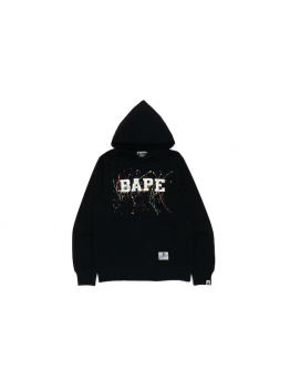 A bathingape hoodie pullover splater black