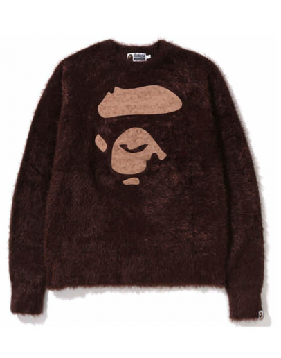 A bathingape face ape knit brown