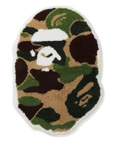 A BathingApe ABC Camo Ape Head Rug Green