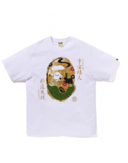 A BathingApe Moon Japan Ape Head Tee White