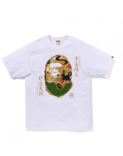 A BathingApe Moon Japan Ape Head Tee White