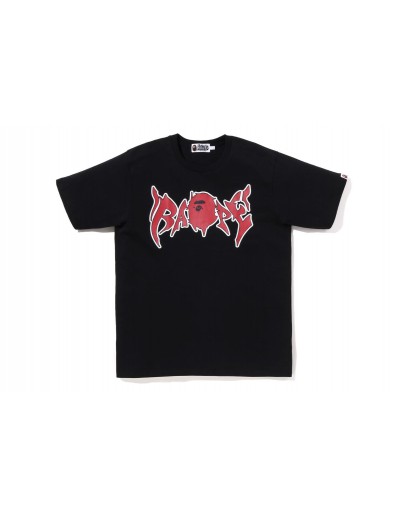 A Bathing Ape Wording Rock Tee Black