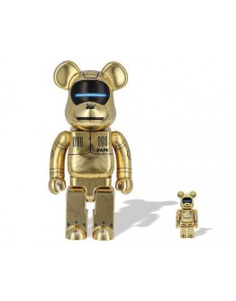 Bearbrick x BAPE x Hajime Sorayama Baby Milo Set Gold