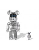 Bearbrick x BAPE x Hajime Sorayama Baby Milo Set Silver