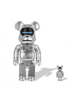 Bearbrick x BAPE x Hajime Sorayama Baby Milo Set Silver