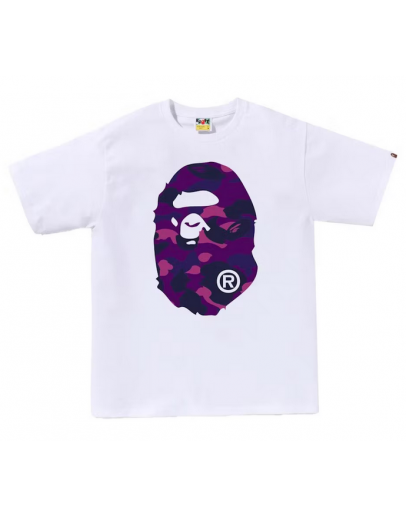 BAPE Color Camo Big Ape Head TeeWhite/Purple