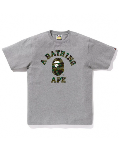 1ST CAMO COLLEGE TEE GREY