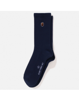 APE HEAD ONE POINT SOCKS NAVY