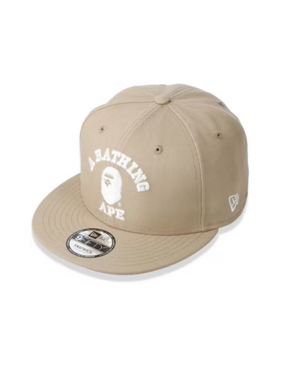 BAPE College New Era Snapback Cap BEIGE