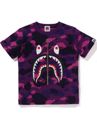 A BATHING APE BAPE KIDS COLOR CAMO SHARK TEE