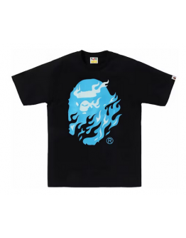 BAPE Flame Ape Head TeeBlack/Blue