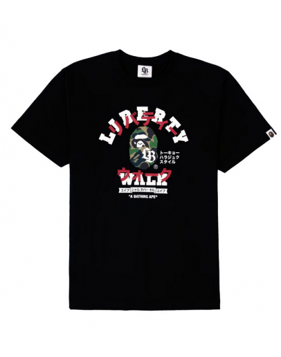 BAPE X LBWK - KATAKANA COLLEGE TEE BLACK