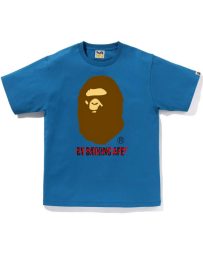 A BATHING APE KATAKANA BY BATHNIG APE TEE BLUE