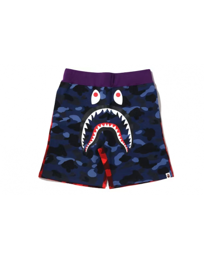 A BathingApe Crazy Camo Shark Sweat Short Navy Blue