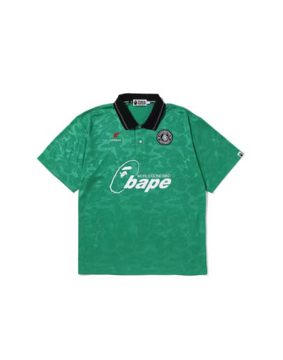 A Bathing Ape Soccer Game Relaxed Fit Polo Green