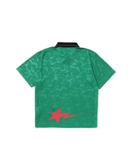 A Bathing Ape Soccer Game Relaxed Fit Polo Green