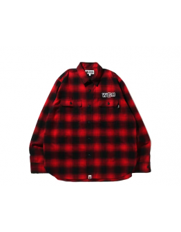 A Bathing Ape Check Shark Relaxed Fit Flannel Shirt