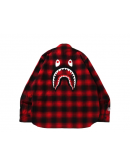 A Bathing Ape Check Shark Relaxed Fit Flannel Shirt