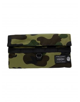 Bathing Ape X Porter Green Camo Long Wallet