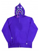 Bathing Ape X WGM Head Shark Purple Hoodie Full Zip