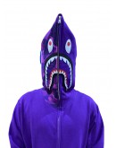 Bathing Ape X WGM Head Shark Purple Hoodie Full Zip