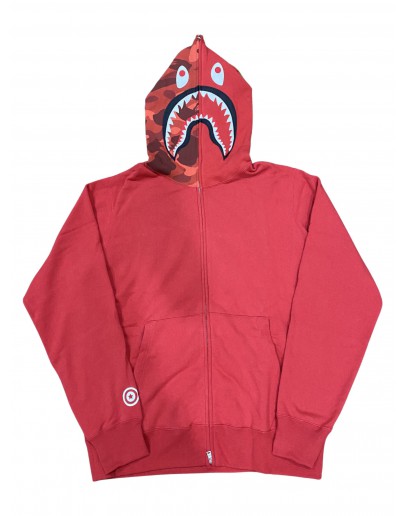 Bathing Ape X WGM Shark Red Hoodie Full Zip